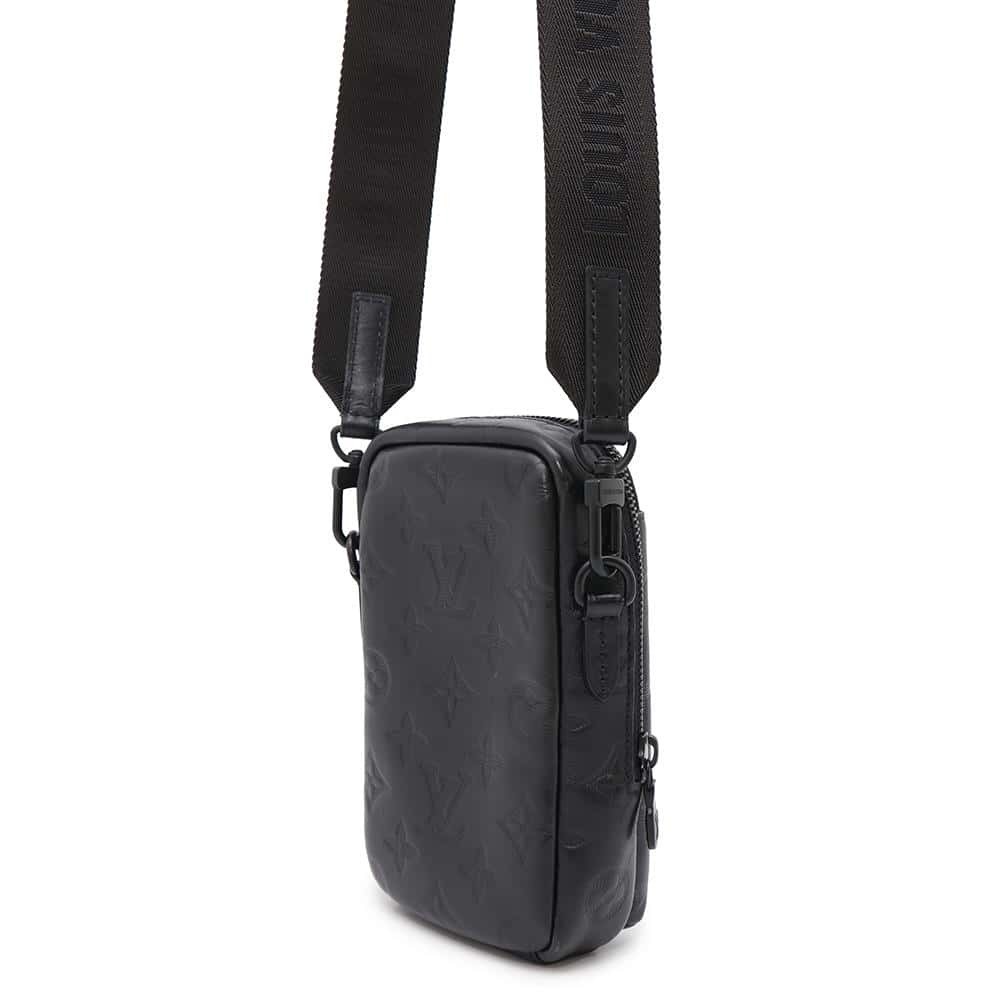 Louis Vuitton Black Phone Double Shoulder Black Bag Shadow Clutch Monogram